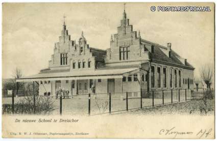 Dreischor, De nieuwe School ansichtkaart: Dreischor, De nieuwe School