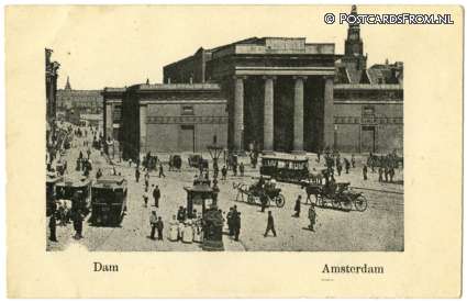 ansichtkaart: Amsterdam, Dam. Oude Beurs