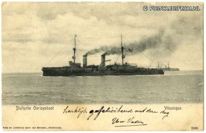 ansichtkaart: Vlissingen, Duitsche Oorlogsboot