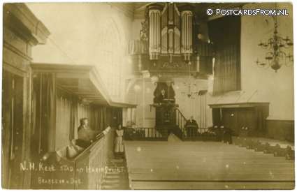 Stad aan 't Haringvliet, N.H. Kerk. Interieur ansichtkaart: Stad aan 't Haringvliet, N.H. Kerk. Interieur