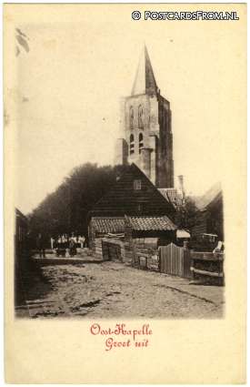 Oostkapelle, Groet uit. Kerk ansichtkaart: Oostkapelle, Groet uit. Kerk