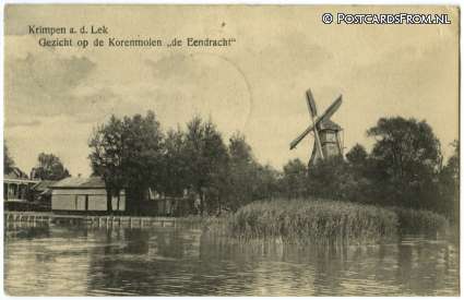 ansichtkaart: Krimpen aan de Lek, Gezicht op de Korenmolen 'de Eendracht'