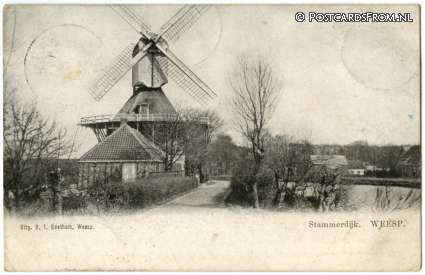 Weesp, Stammerdijk. Molen ansichtkaart: Weesp, Stammerdijk. Molen