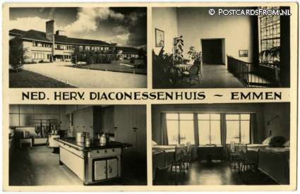 ansichtkaart: Emmen DR, Ned. Herv. Diaconessenhuis