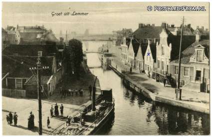 ansichtkaart: Lemmer, Groet uit