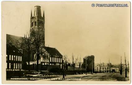 ansichtkaart: Roermond, Kathedraal met Rattentoren