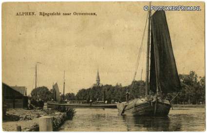 ansichtkaart: Alphen aan den Rijn, Rijngezicht naar Oudshoorn
