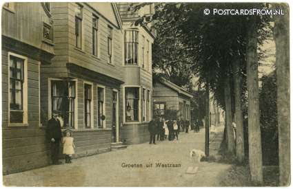 ansichtkaart: Westzaan, Groeten uit