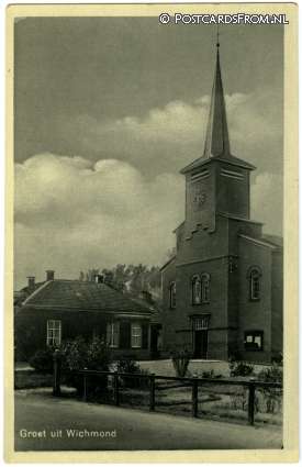 ansichtkaart: Wichmond, Groet uit. Kerk
