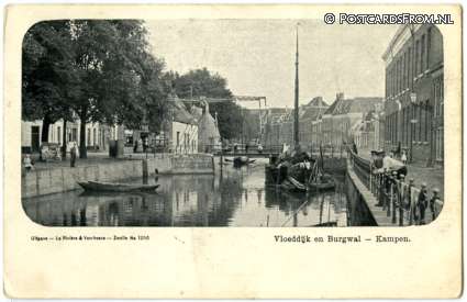 ansichtkaart: Kampen, Vloeddijk en Burgwal