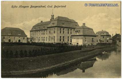 Oud-Beijerland, Rijks Hoogere Burgerschool ansichtkaart: Oud-Beijerland, Rijks Hoogere Burgerschool