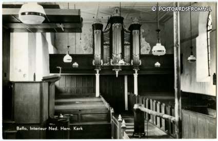 ansichtkaart: Baflo, Interieur Ned. Herv. Kerk