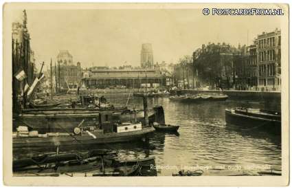 Rotterdam, Leuvehaven met oude vischmarkt ansichtkaart: Rotterdam, Leuvehaven met oude vischmarkt