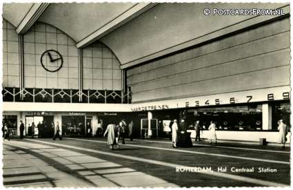 ansichtkaart: Rotterdam, Hal Centraal Station