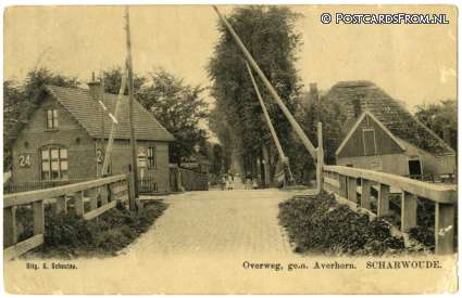ansichtkaart: Scharwoude, Overweg, gem. Averhorn
