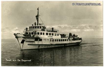 ansichtkaart: Texel, m.s. De Dageraad