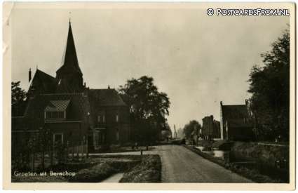 ansichtkaart: Benschop, Groeten uit. Kerk