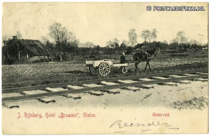 Gieten, Gieterveld. Hotel 'Braams'. J. Rijnberg ansichtkaart: Gieten, Gieterveld. Hotel 'Braams'. J. Rijnberg