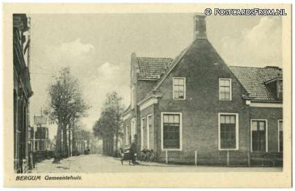 Bergum, Gemeentehuis ansichtkaart: Bergum, Gemeentehuis