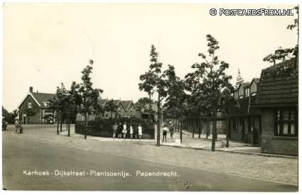Papendrecht, Karhoek-Dijkstraat-Plantsoentje ansichtkaart: Papendrecht, Karhoek-Dijkstraat-Plantsoentje