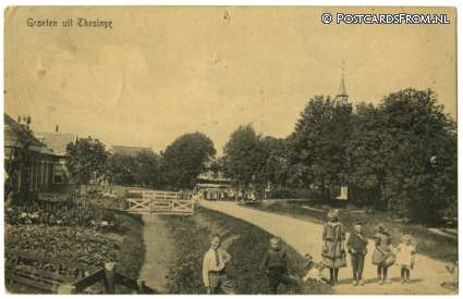ansichtkaart: Thesinge, Groeten uit