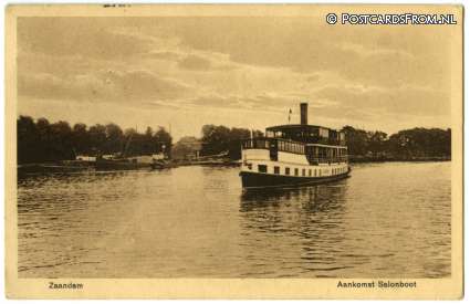 ansichtkaart: Zaandam, Aankomst Salonboot