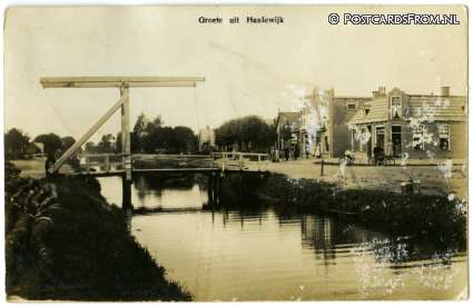ansichtkaart: Haulerwijk, Groete uit