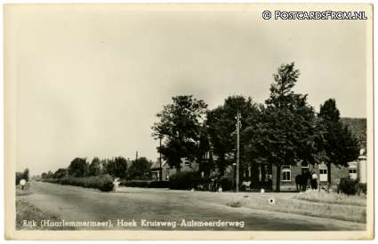 ansichtkaart: Haarlemmermeer, Rijk. Hoek Kruisweg - Aalsmeerderweg