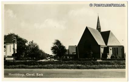 ansichtkaart: Hoofddorp, Geref. Kerk