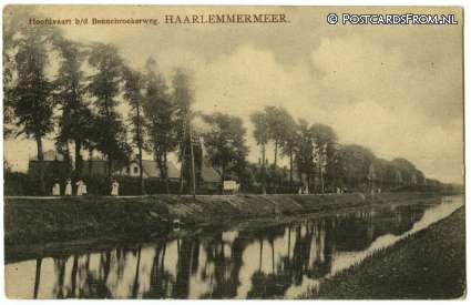 ansichtkaart: Hoofddorp, Hoofdvaart b.d. Bennebroekerweg