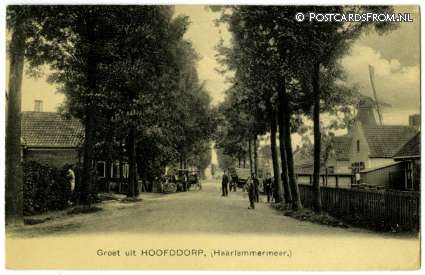 ansichtkaart: Hoofddorp, Groet uit. Haarlemmermeer