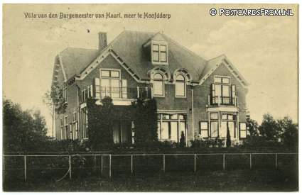ansichtkaart: Hoofddorp, Villa van den Burgemeester van Haarl.meer