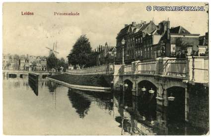 ansichtkaart: Leiden, Prinsessekade
