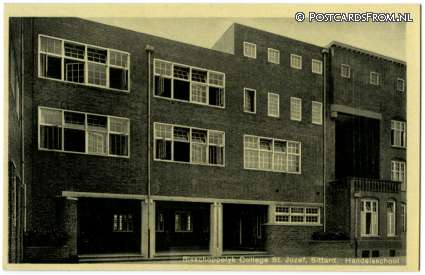 ansichtkaart: Sittard, Bisschoppelijk College St. Jozef. Handelsschool