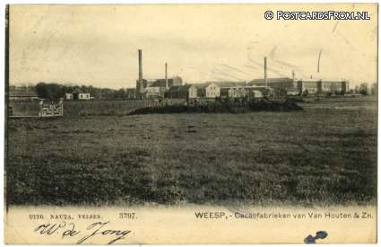 Weesp, Cacaofabrieken van Van Houten en Zn. ansichtkaart: Weesp, Cacaofabrieken van Van Houten en Zn.