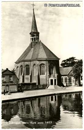 ansichtkaart: Woubrugge, Herv. Kerk anno 1653