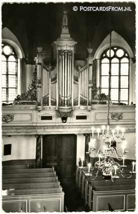 Woubrugge, Interieur Ned. Herv. Kerk ansichtkaart: Woubrugge, Interieur Ned. Herv. Kerk