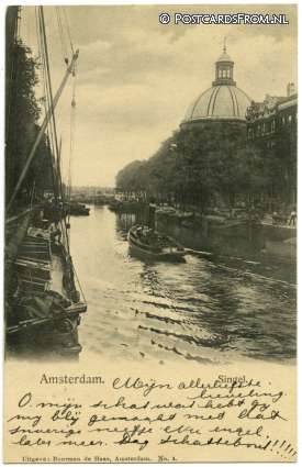ansichtkaart: Amsterdam, Singel
