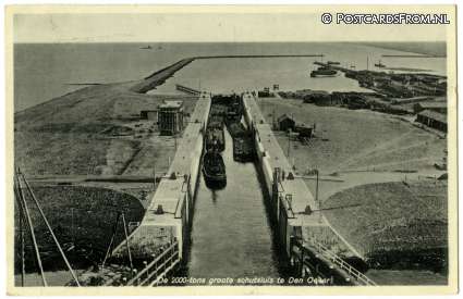 Den Oever, De 2000-tons groote schutsluis ansichtkaart: Den Oever, De 2000-tons groote schutsluis