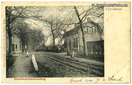 ansichtkaart: Ulvenhout, Boschwachterswoning