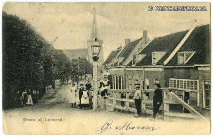 ansichtkaart: Lexmond, Groete uit. Dorpstraat