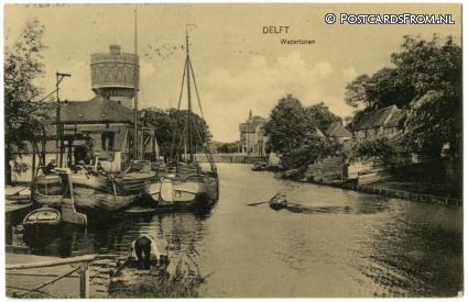 ansichtkaart: Delft, Watertoren