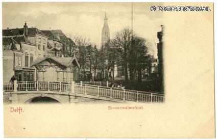 Delft, Binnenwatersloot ansichtkaart: Delft, Binnenwatersloot