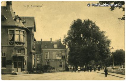 ansichtkaart: Delft, Noordeinde. Hotel 'Wilhelmina'