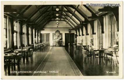 Venlo, Retraitenhuis 'Manresa'. Waranda ansichtkaart: Venlo, Retraitenhuis 'Manresa'. Waranda