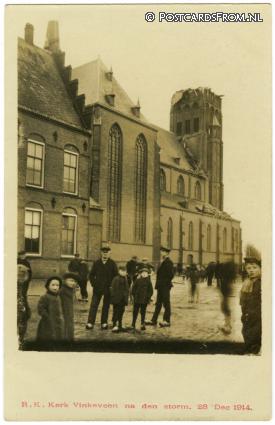 Vinkeveen, R.K. Kerk na den Storm 28 Dec. 1914 ansichtkaart: Vinkeveen, R.K. Kerk na den Storm 28 Dec. 1914