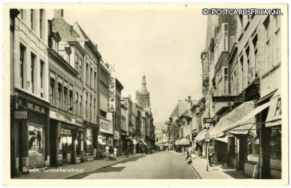ansichtkaart: Breda, Ginnekenstraat. Hema