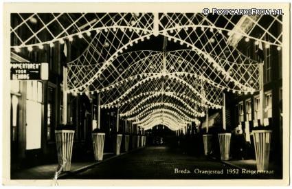 Breda, Oranjestad 1952. Reigerstraat ansichtkaart: Breda, Oranjestad 1952. Reigerstraat
