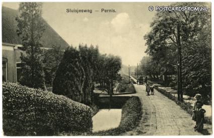 Pernis, Sluisjesweg ansichtkaart: Pernis, Sluisjesweg