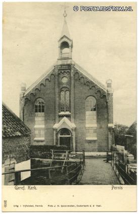 ansichtkaart: Pernis, Geref. Kerk